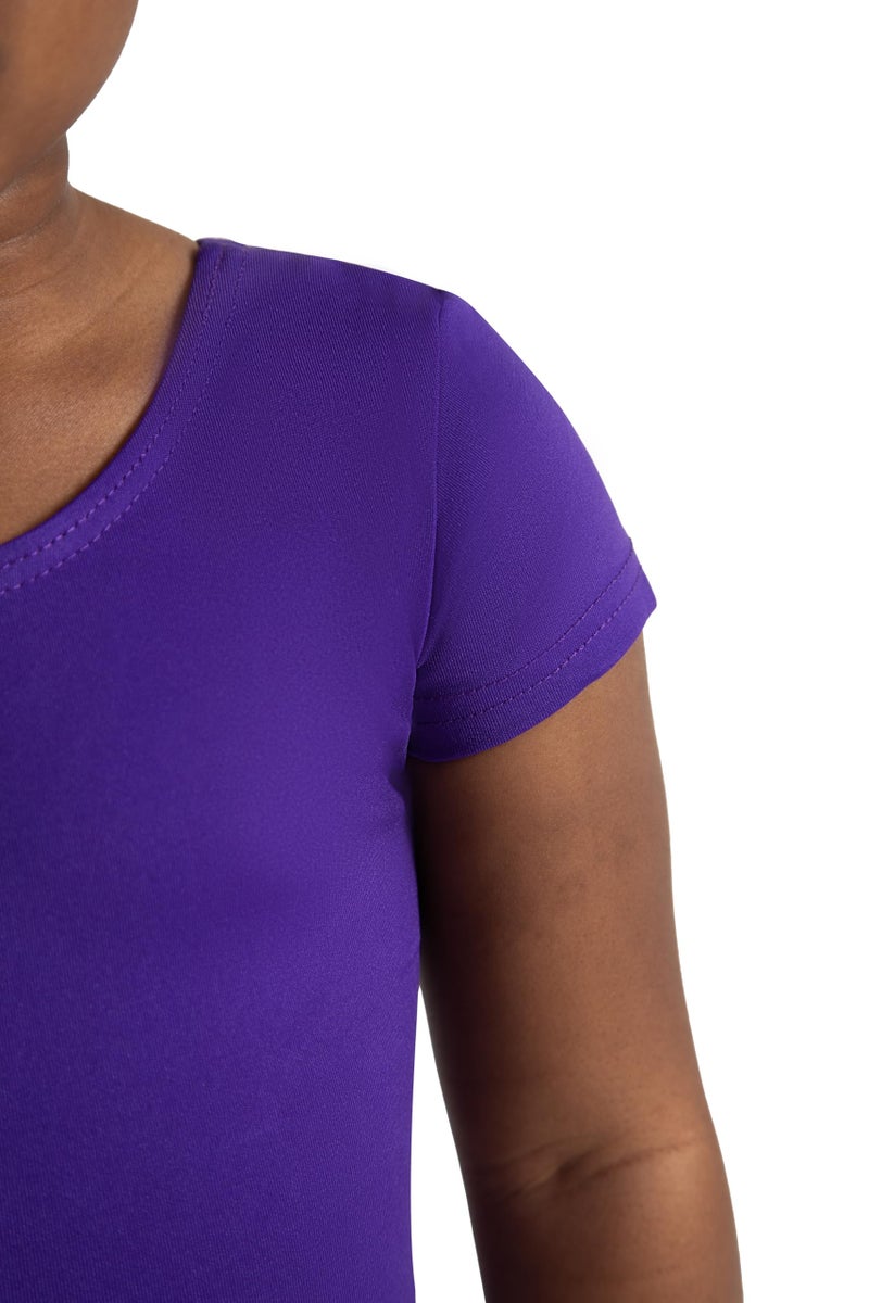 Capezio ليوتارد قصير الأكمام من كابيزيو - للفتيات، بنفسجي، كبير - Image 2